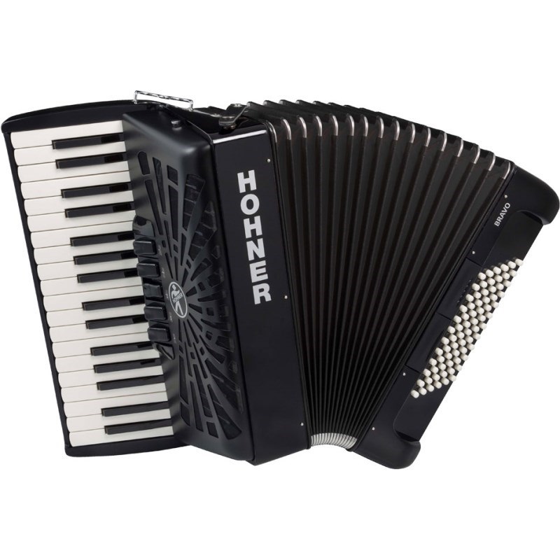Hohner HOHNER ホーナー アコーディオン 入門向け ピアノ式 34鍵盤 中型 Bravo III 72 BLK +レインカバーセット【雨の日アコーディオンレインカバーセット】 画像1