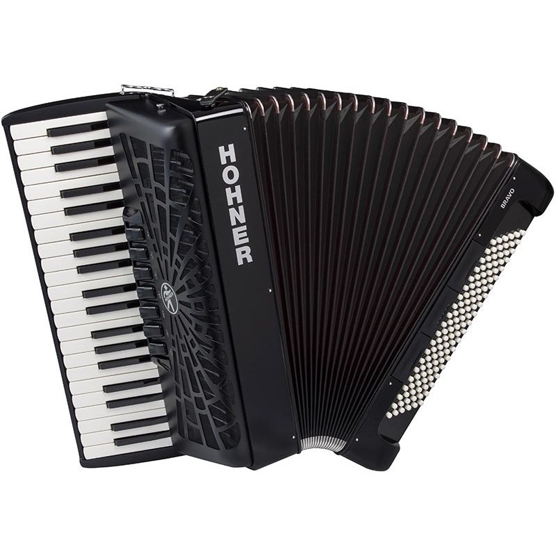 Hohner HOHNER ホーナー アコーディオン 入門向け ピアノ式 41鍵盤 大型 Bravo III 120 BLACK +レインカバーセット【雨の日アコーディオンレインカバーセット】 画像1