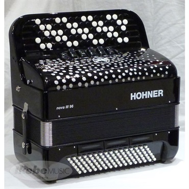 Hohner HOHNER ホーナー アコーディオン 入門向け ボタン式 中型 Nova III 96 BLACK +レインカバーセット【雨の日アコーディオンレインカバーセット】 画像1