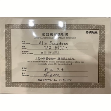 YAMAHA ヤマハ アルトサックス YAS-875EX(II) 杉田久子氏選定品 S/N:E34xx2 画像1