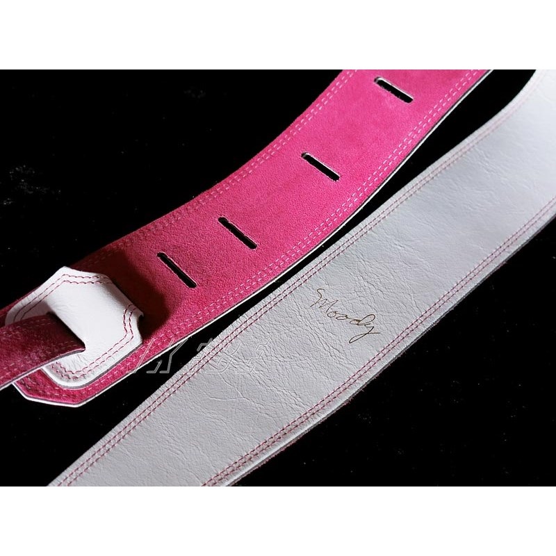 Moody Leather-Suede 2.5inch Standard Tail [White-Pink] 画像1