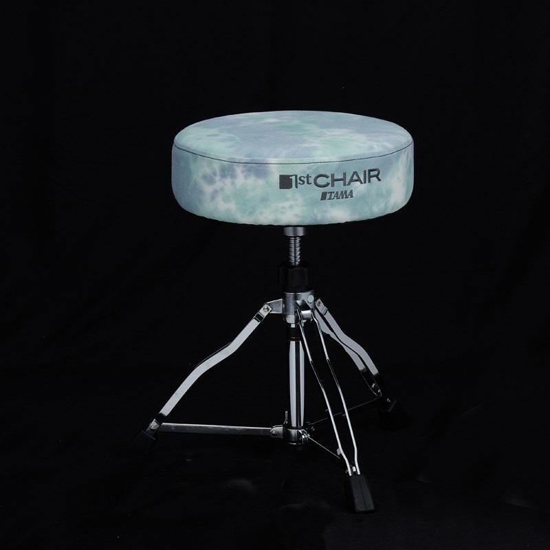TAMA 1st CHAIR ROUND RIDER Limited Tie-Dye Fabric Top Seats [HT430TDMG] クールミントグレー【限定品】 画像1