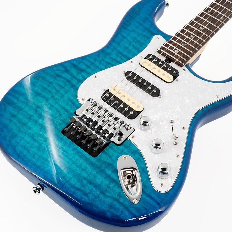 T's Guitars ST-22R Custom 5A Grade Quilt Top (Caribbean Blue) #SN