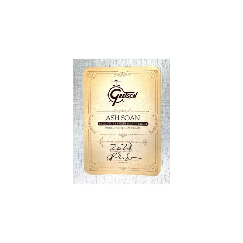 GRETSCH GAS0712-ASH [Ash Soan Signature Snare Drum 12×7] 画像3