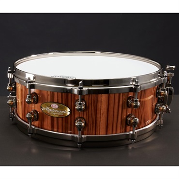 Pearl Masterworks Snare Drum 14×5 - Gloss Natural Zebrawood w/Nickel Parts [MWA1450S] 画像1