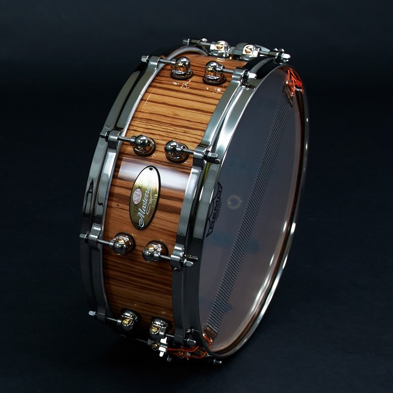 Pearl Masterworks Snare Drum 14×5 - Gloss Natural Zebrawood w/Nickel Parts [MWA1450S] 画像2