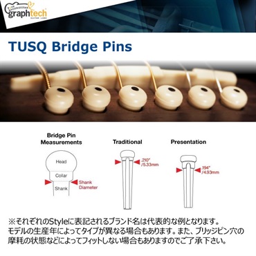Graph Tech TUSQ Bridge Pins [TUSQ ブリッジピン Traditionalスタイル / PP-2000-00] (ブラック：Paua貝ドット) 画像1