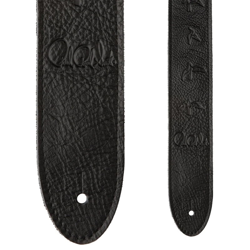 P.R.S. 2 PRS Leather Strap Embossed Birds Black 画像1