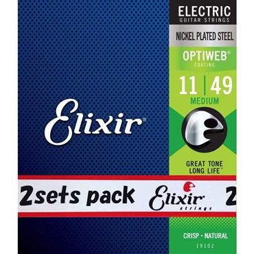 ELIXIR 【最安SALE】 Electric Nickel Plated Steel with OPTIWEB Coating 2SET PACK #19102  (Medium/11-49) 画像1