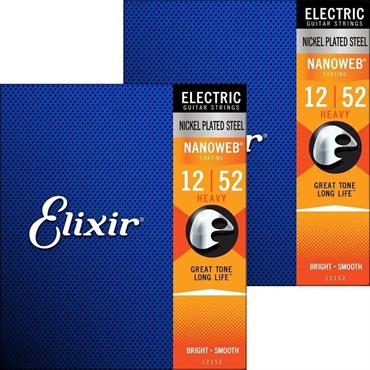 ELIXIR Electric Nickel Plated Steel with NANOWEB Coating 2SET PACK #12152 (Heavy/12-52) 画像1