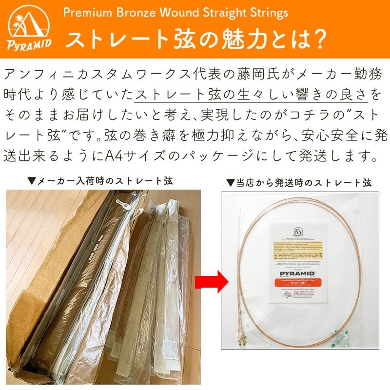 PYRAMID Premium Bronze Wound Straight Strings #326 SemiLight 画像2