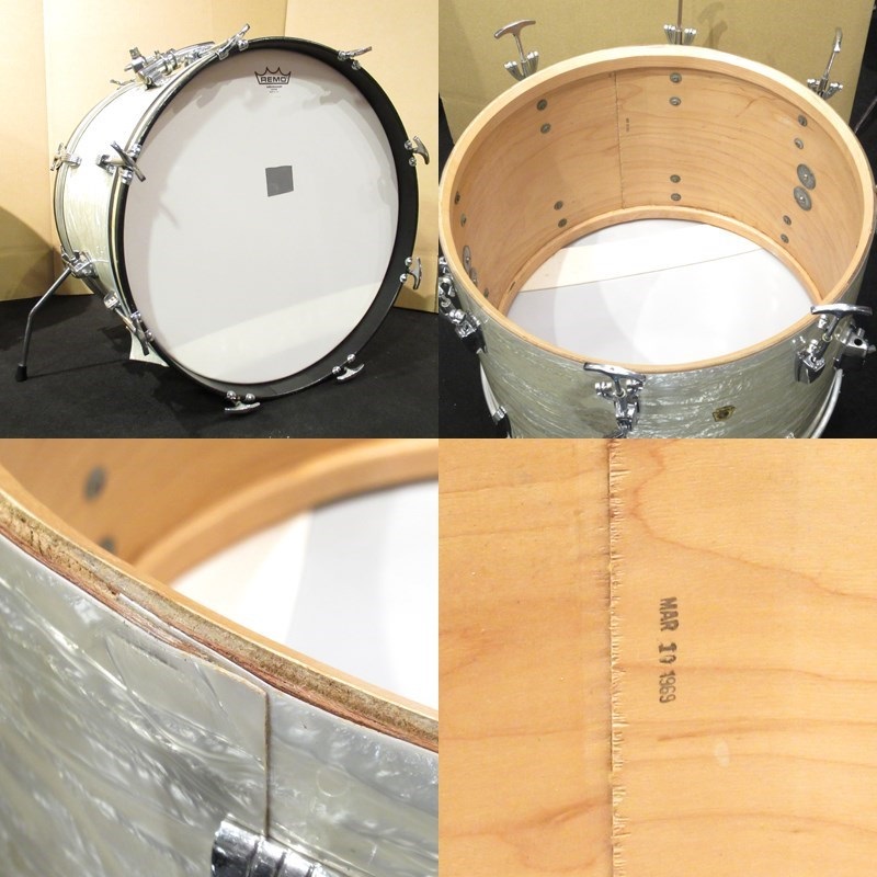 Ludwig 【Vintage】1969's Down Beat 3pc Drum Set - White Marine Pearl【値下げしました！】 画像10
