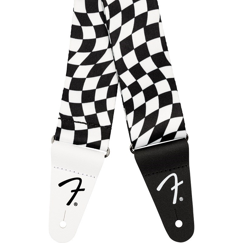 Fender USA Wavy Checkerboard Polyester Strap (Black/White) [0990637288] 画像1