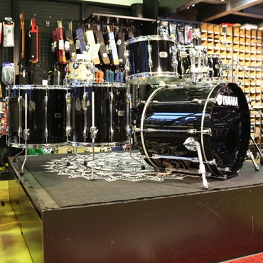 YAMAHA USED 中古 Recording Custom 6pc Drum Kit [22BD，18FT，16FT，13TT，12TT，10TT] - Solid Black 【ハードケース付属】 画像1