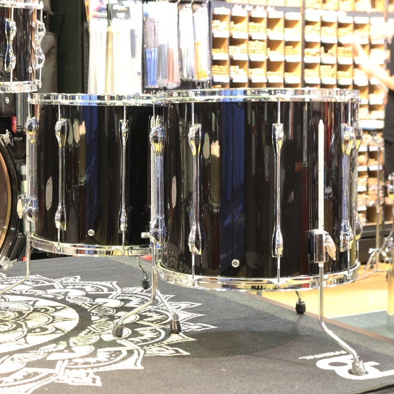 YAMAHA USED 中古 Recording Custom 6pc Drum Kit [22BD，18FT，16FT，13TT，12TT，10TT] - Solid Black 【ハードケース付属】 画像7