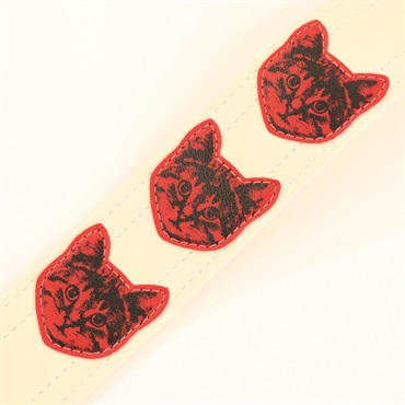 Couch Guitar Strap ニャン・ ニャン・ ニャン White/Red 画像1
