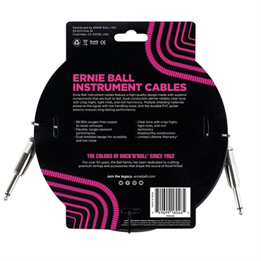 ERNIE BALL 【創業50周年大決算SALE】 Classic Instrument Cable 20ft S/S Black [#6046] 画像1