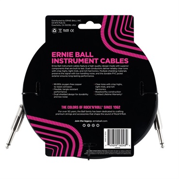 ERNIE BALL Classic Instrument Cable 10ft S/S Black [#6048] 画像1