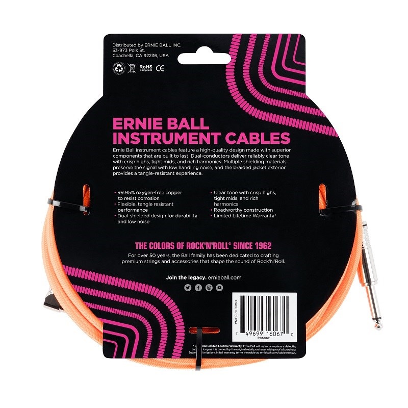 ERNIE BALL 【創業50周年大決算SALE】 Braided Instrument Cable
