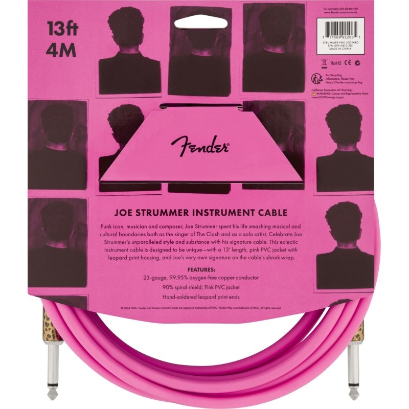 Fender USA Joe Strummer 13' Instrument Cable (Pink Leopard) [0990810215] 画像4