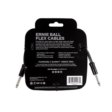 ERNIE BALL Flex Cable 10ft S/S (Black) [#6434] 画像1