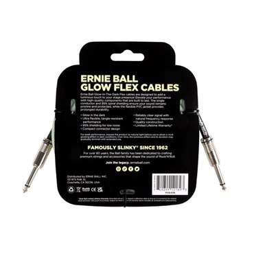 ERNIE BALL Flex Cable 10ft S/S (Glow In Dark) [#6436] 画像1