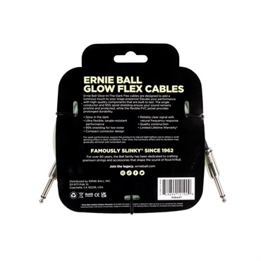 ERNIE BALL Flex Cable 20ft S/S (Glow In Dark) [#6437] 画像1