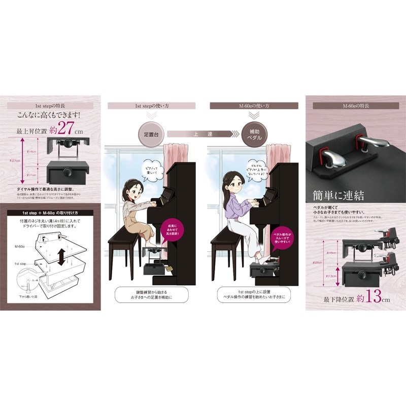 甲南 ﾋﾟｱﾉ補助台 M60 1st step【取り寄せ商品】 ｜イケベ楽器店