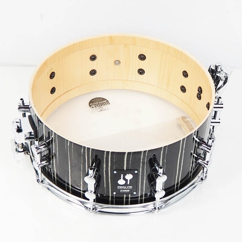 SONOR PL-1406SDW EBS [PROLITE Series Maple 14×6 / 2.3mm Power Hoop - エボニー・ホワイト・ストライプ] 画像9