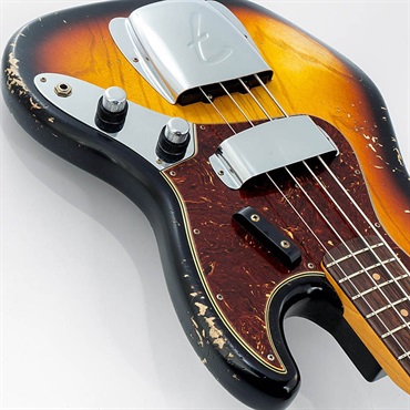 Fender Custom Shop 2024 Custom Collection Time Machine 1961 Jazz Bass Heavy Relic (Super Faded/Aged Bleached 3 Color Sunburst) 画像8