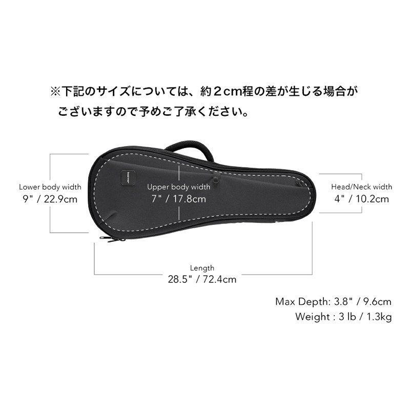 basiner ACME-UK CG Charcoal Grey [テナーウクレレ用セミハード