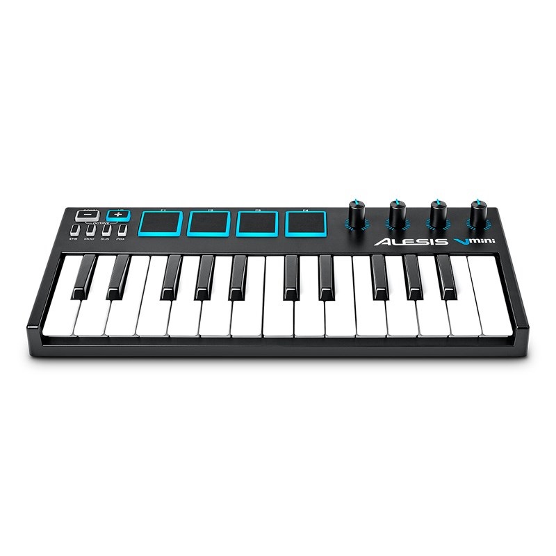 Amazon | Alesis(アレシス) USB MIDIキーボードコントローラー 49鍵ベロシティ対応FULL LEVELモード対応の8  つのドラムパッド、アルペジエーター、ピッチベンド/モジュレーションホイール、NOTE REPEAT機能搭載 音楽制作ソフトウェアを付属 V49  MKII ブラック | MIDI 