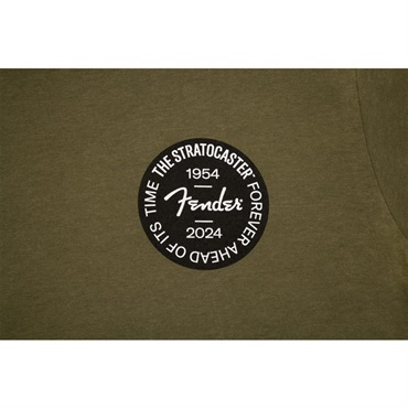 Fender USA 【創業50周年大決算SALE】 STRATOCASTER(TM) 70TH ANNIVERSARY BADGE TEE OLIVE (Large size)(#9101293597) 画像1