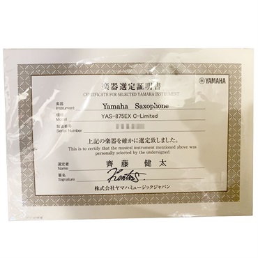 YAMAHA USED 中古 ヤマハ アルトサックス YAS-875EX C-Limited S/N:F22xx0 齊藤健太氏選定品 画像1