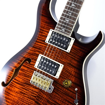 P.R.S. SE Custom 24 Semi-Hollow Piezo (Orange Tiger Smokeburst) 画像3