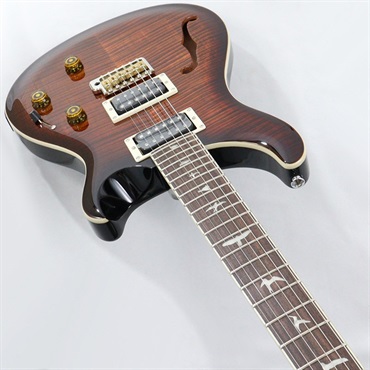 PRS Custom 24 SEイケベSP スポルテッドメイプル　純正ロックペグ P.R.S. SE Custom 24 Semi-Hollow Piezo (Orange Tiger Smokeburst