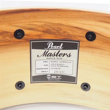 Pearl MMGC1465S/BN #T18 [Masters Maple Gum 14×6.5 Snare Drum - Nitro Red and Black Lacquer Swirl  w/Nickel Hardware]【Pearlファクトリーツアー2024オーダー品】 画像10