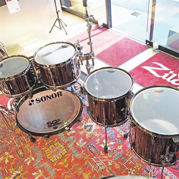 SONOR 【夏のボーナスセール】値下げしました！SQ2 System Beech Heavy 5pc Drum Kit -Ebony High Gloss- [BD22，TT10，TT12，FT14，FT16] 画像8