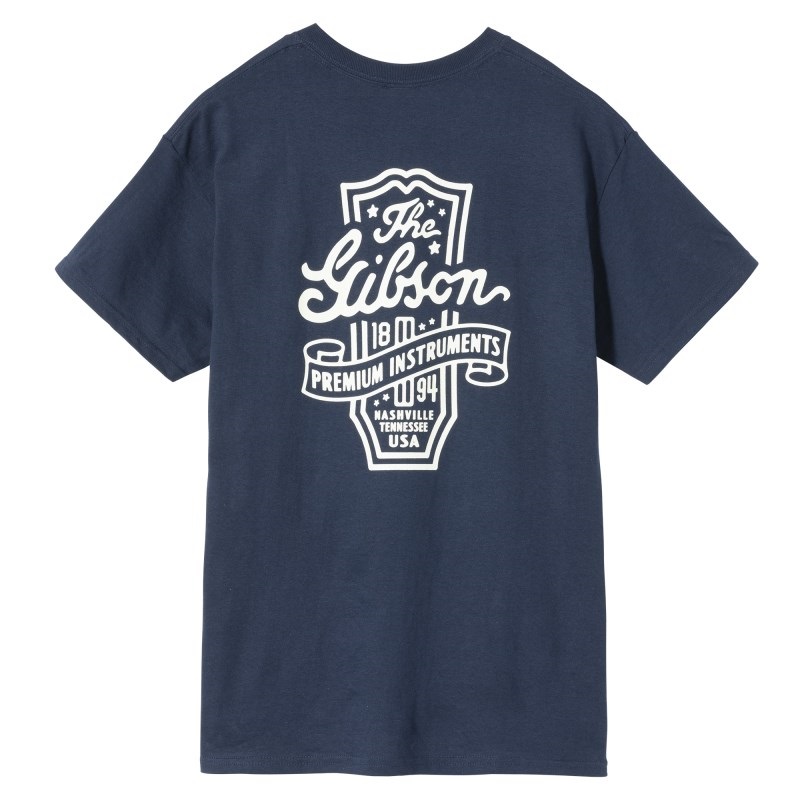 Gibson Premium Instruments Tee (Navy)， (Medium) [GA-TEE