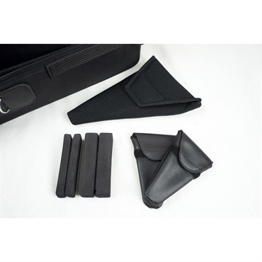 MB ソプラノ・アルトサックス用ダブルケース マーカス・ボナ 特注カスタム (ベージュ×ワイン×ブラウン×モスグリーン) ソプラノネック一体型・ストレートタイプ 画像10