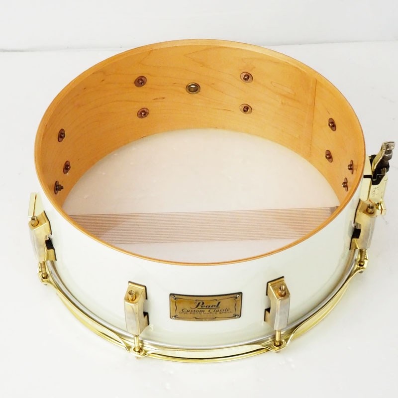 Pearl 【USED】CL-5314 [Custom Classic One Pice Maple 14×5.5/#109 Pure white Lacquer/Made In Japan] 画像9