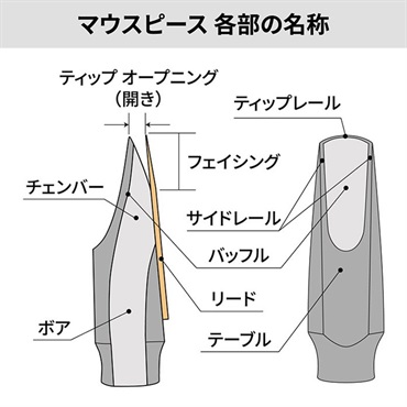 Syos 「オープニング：8」バリトンサックス用マウスピース サイオス Steady(ステディ) Grey&White 画像8
