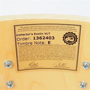 dw DRX66514SSC634 [Collector's Pure Maple Old Style VLT Shell 14×6.5 / Natural Hard Satin Over Vertical Tropical Olive] 画像10