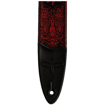 P.R.S. PRS 2inch Guitar Strap Custom Jacquard Birds Fleur (Red) 画像1