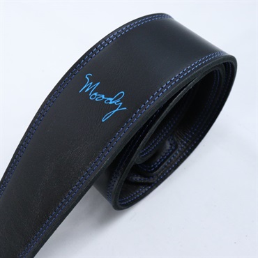Moody Leather-Leather 2.5 Long [Black-Black w/Blue Stitch] 画像1