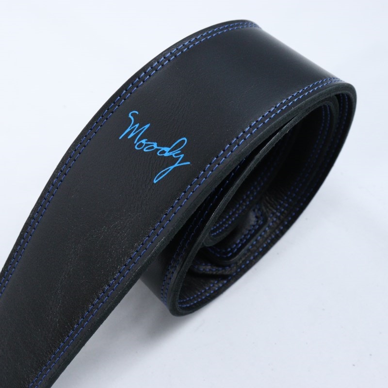 Moody Leather-Leather 2.5 Long [Black-Black w/Blue Stitch] 画像1