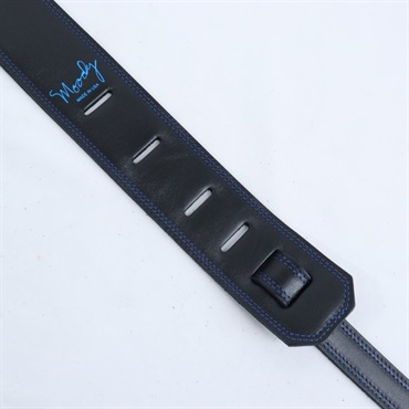 Moody Leather-Leather 2.5 Long [Black-Black w/Blue Stitch] 画像2