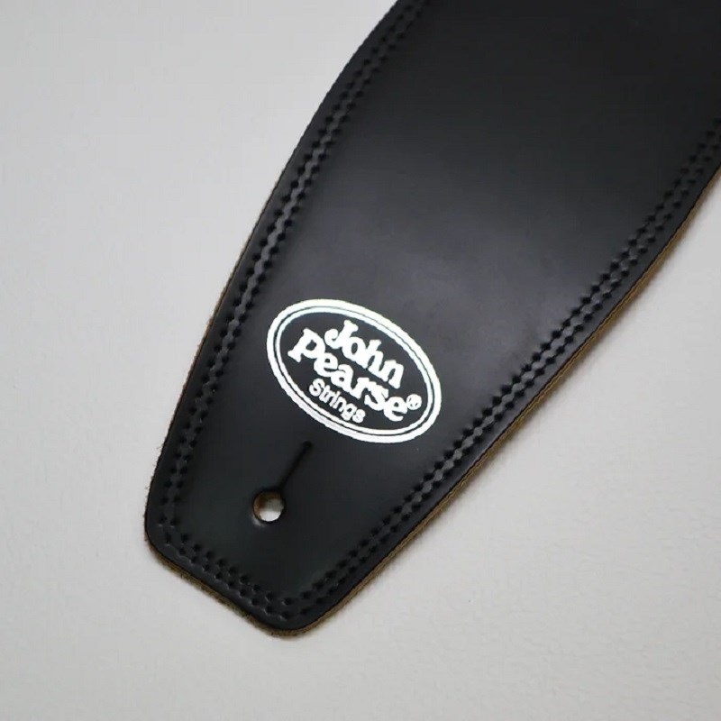 John Pearse Black Saddle Lether Guitar Strap 画像1