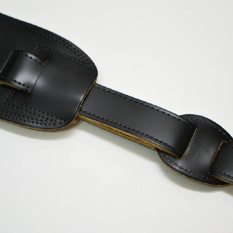 John Pearse Black Saddle Lether Guitar Strap 画像2