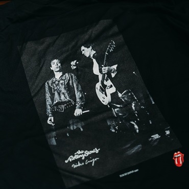 Ikebe Original Mick & Keith Photo by Mikio Ariga Tokyo Japan 1990 S/S Tee Black-M 画像4